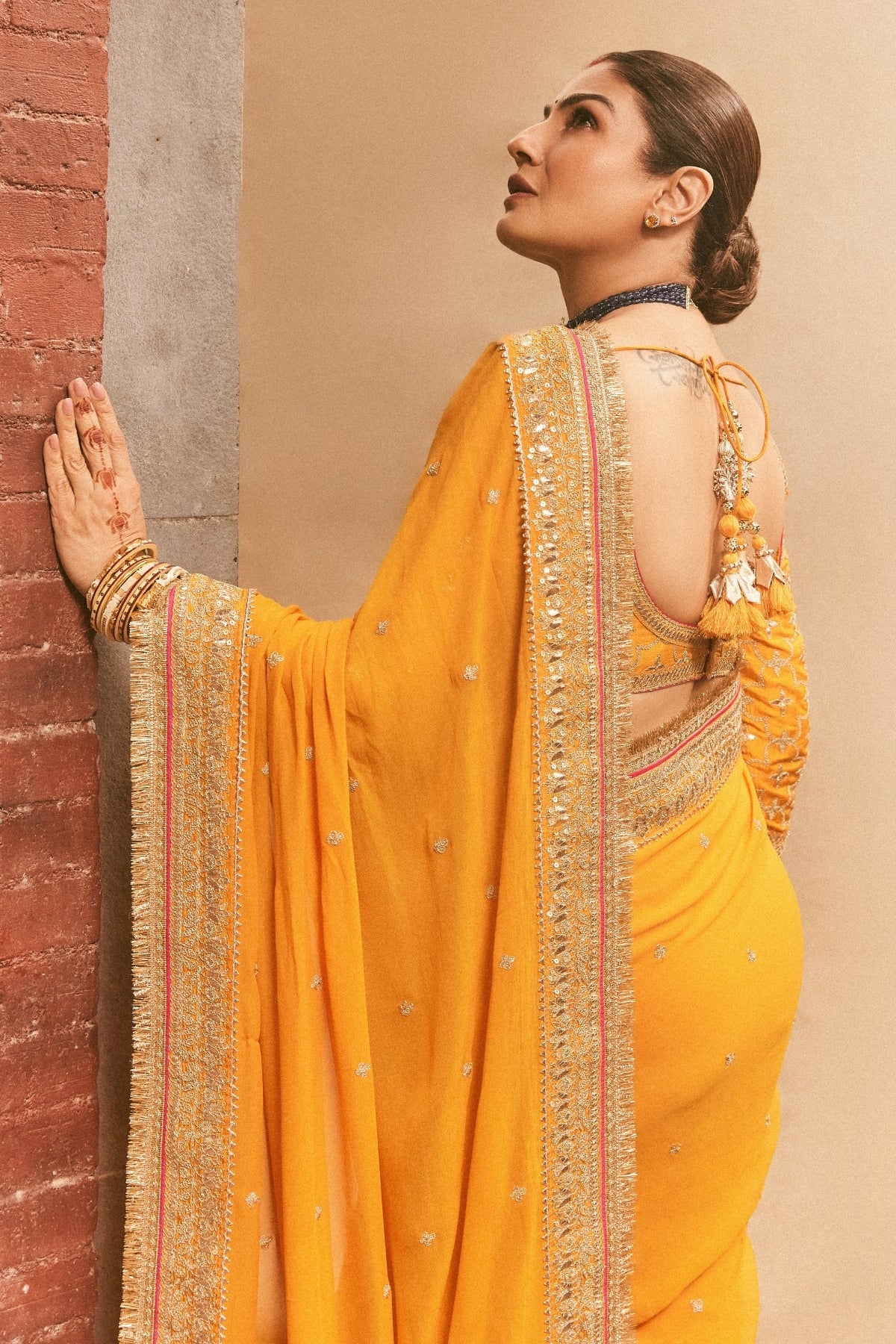 Raveena Tandon in Dilruba Saree Set