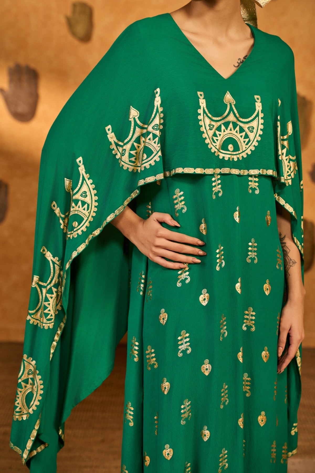 Green Lunar Crown Kaftan