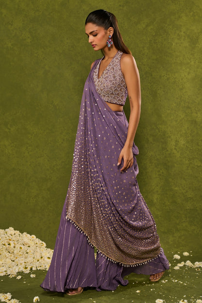 HUNAR DRAPE DUPATTA WITH PANTS