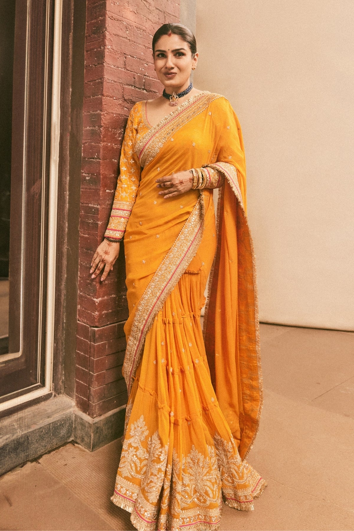 Raveena Tandon in Dilruba Saree Set