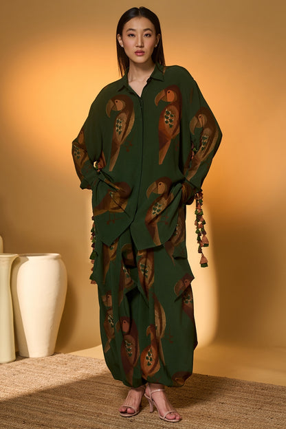 Olive Chirpy Chase Co-Ord Set