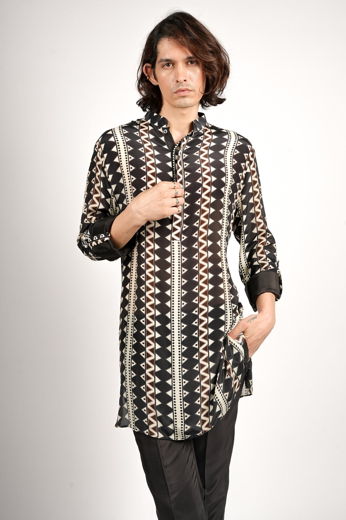 Zahra Rolled Up Sleeve Kurta