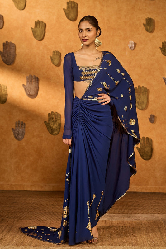 Saphire Folkstone Draped Saree