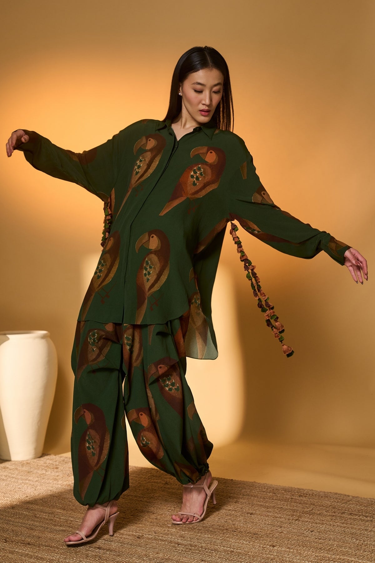 Olive Chirpy Chase Co-Ord Set