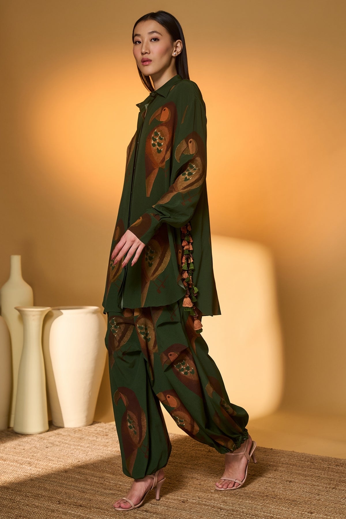 Olive Chirpy Chase Co-Ord Set