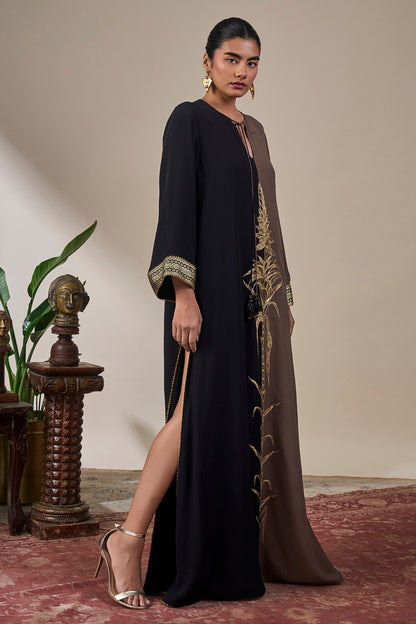Black & Brown Shaahi Bloom Kaftan
