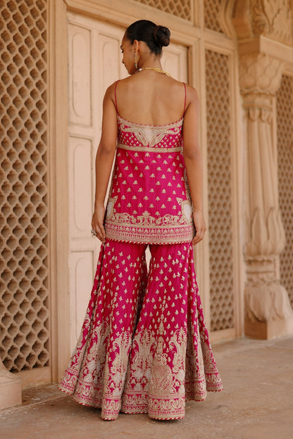 Nisbat - Hot Pink Kurta Set with Garara & Dupatta