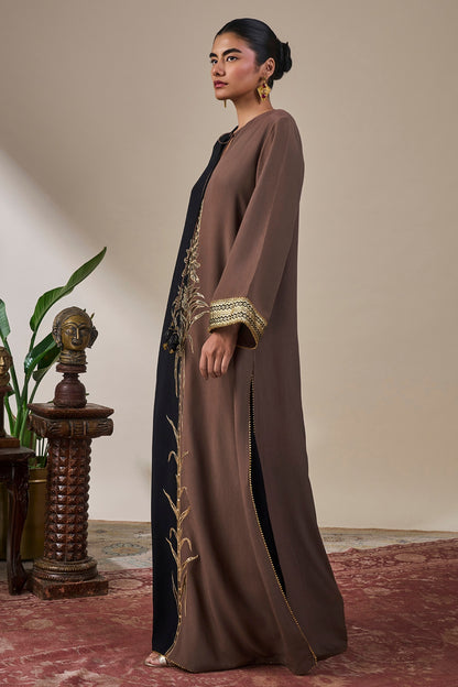 Black & Brown Shaahi Bloom Kaftan