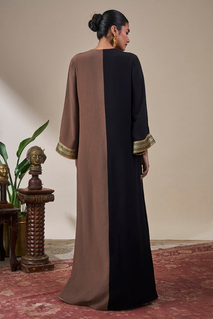 Black & Brown Shaahi Bloom Kaftan