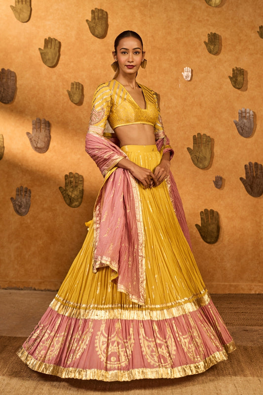 Spiced Ochre Lunar Lehenga Set