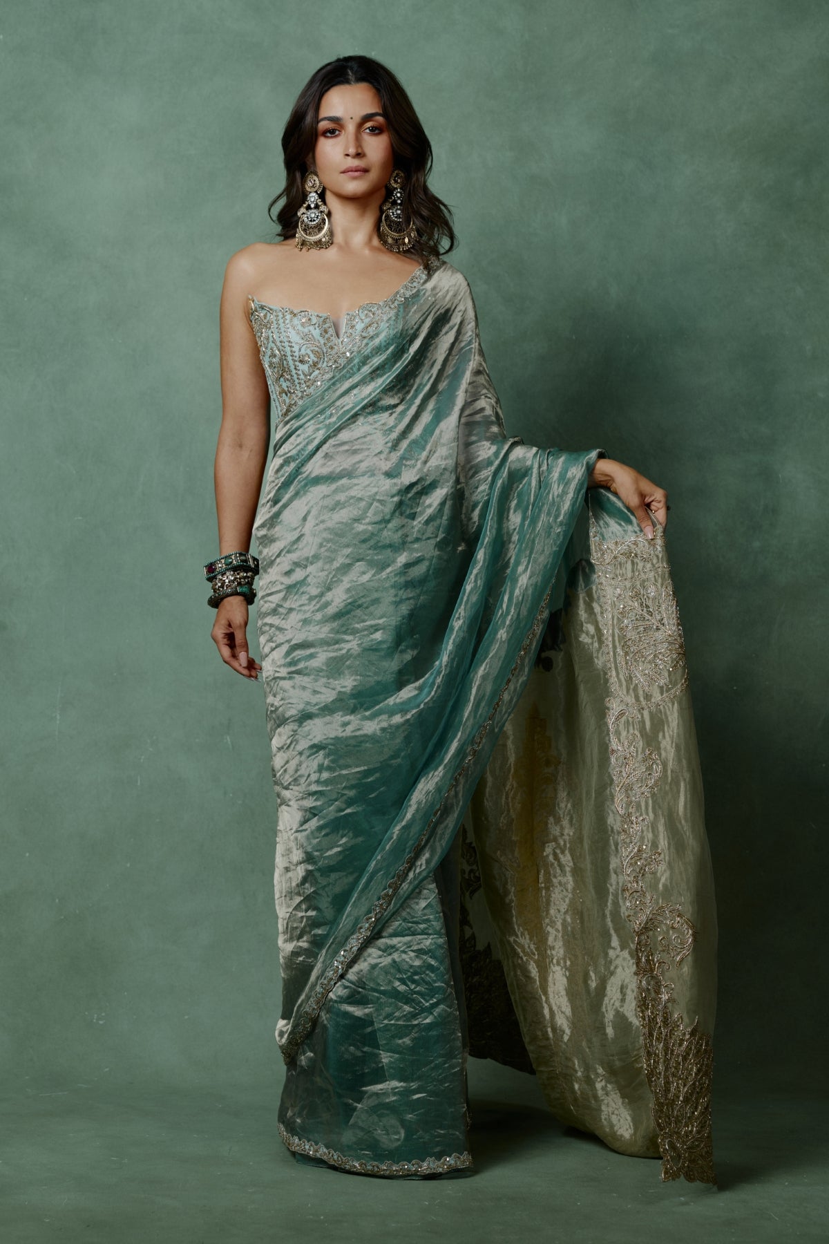 Ocean Breeze Corset Saree