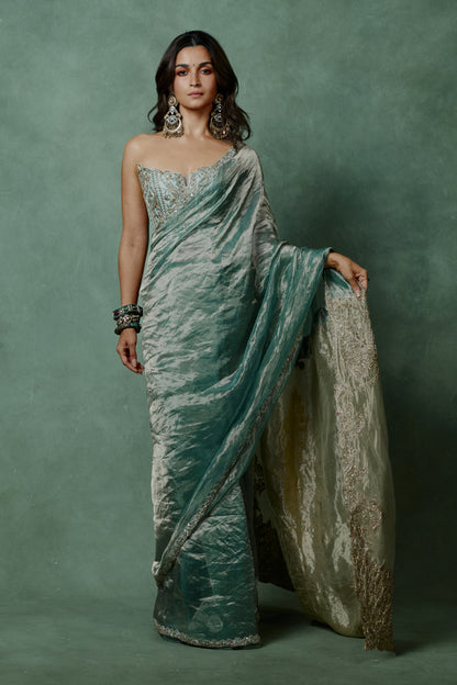 Ocean Breeze Corset Saree