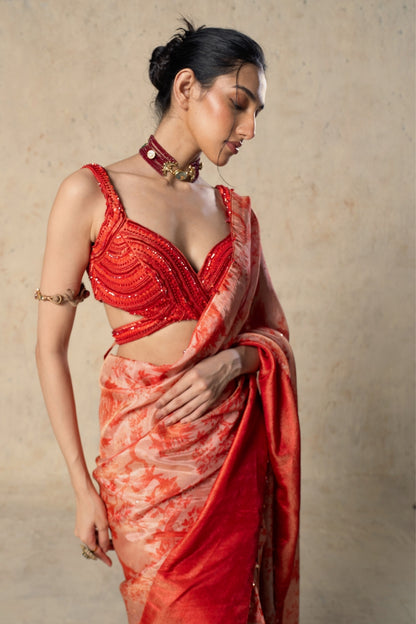 Printed Tissue Saree Set