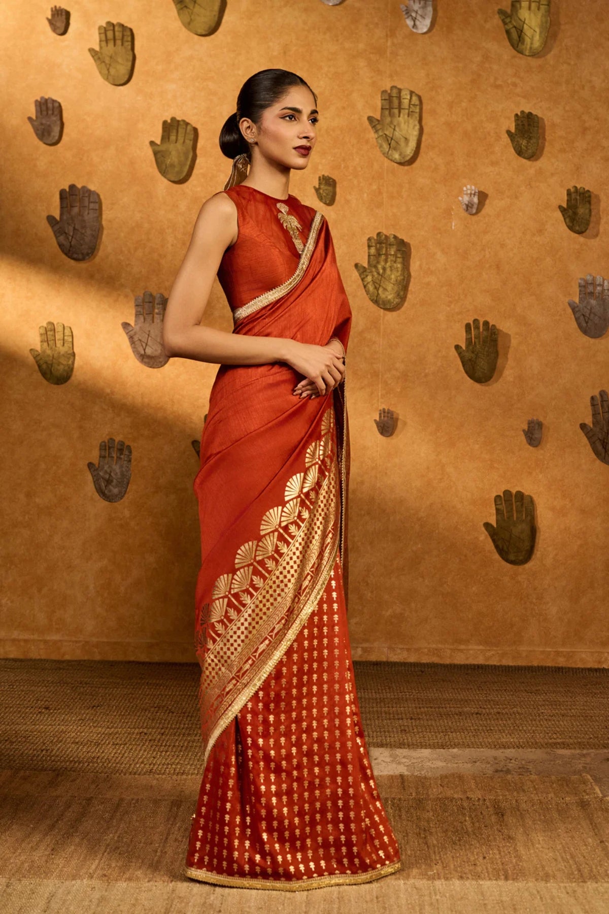 Rust Snow Light Saree