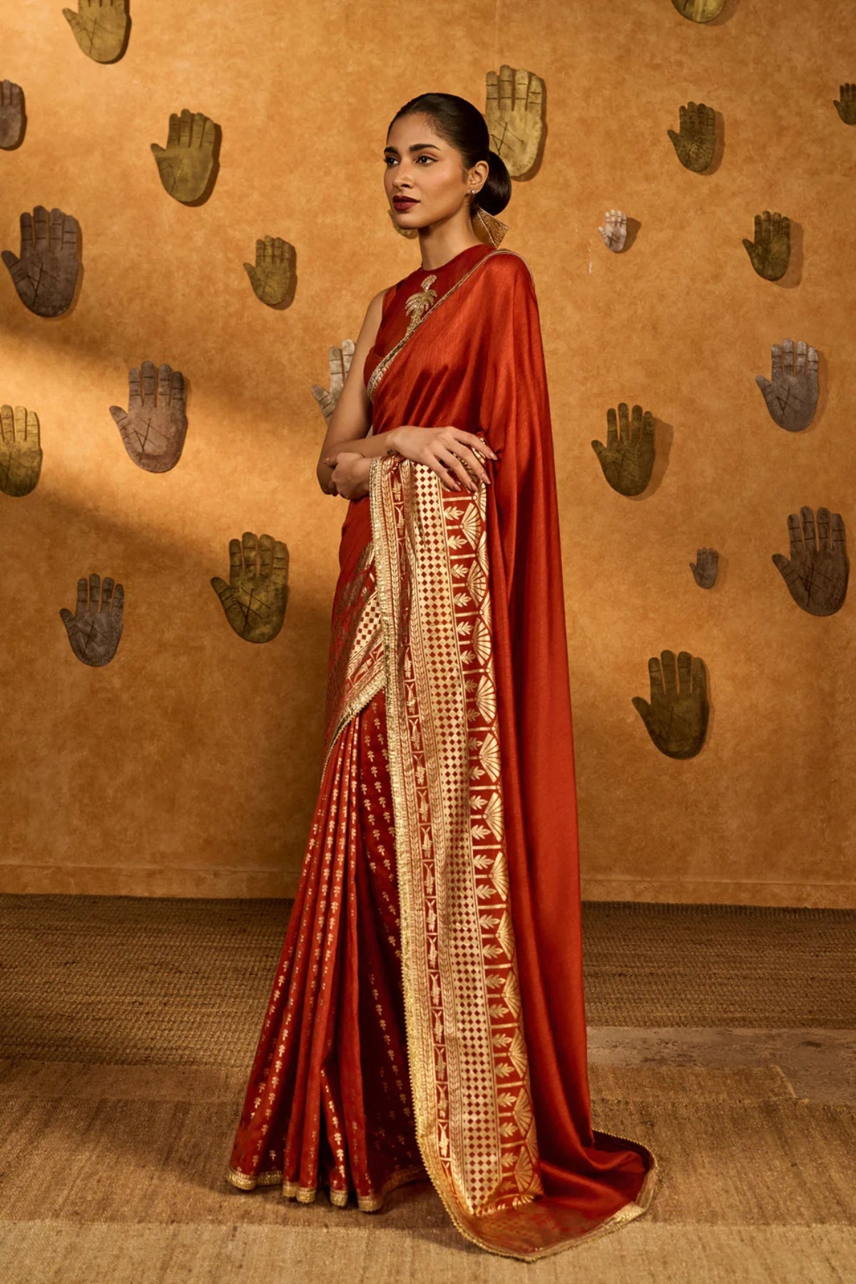 Rust Snow Light Saree