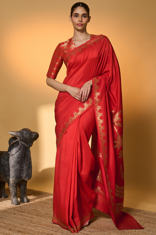 Crimson Tijila Saree