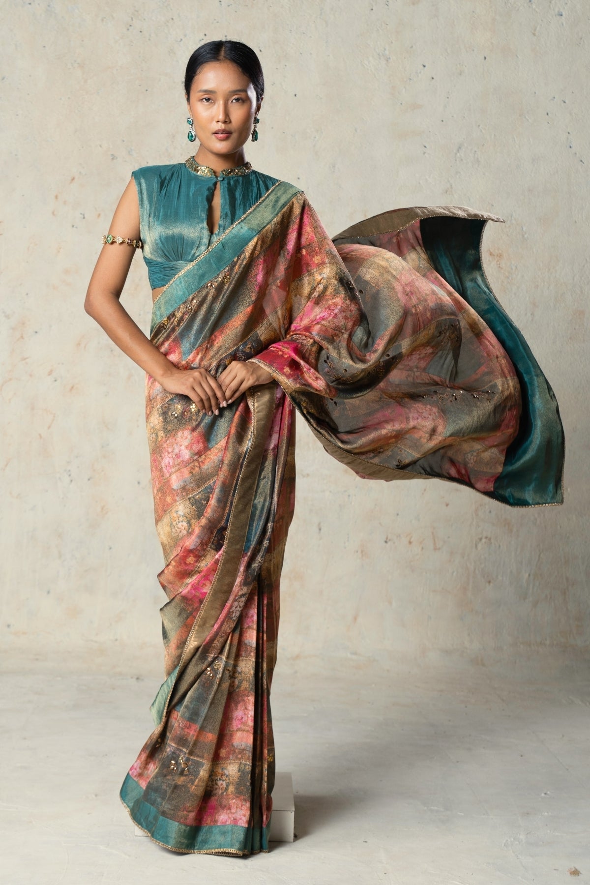 Printed Tissue Yarded Saree