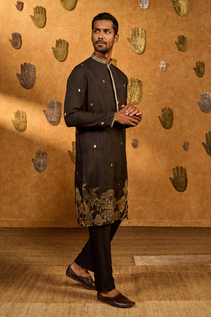 BLACK ZEN KURTA SET