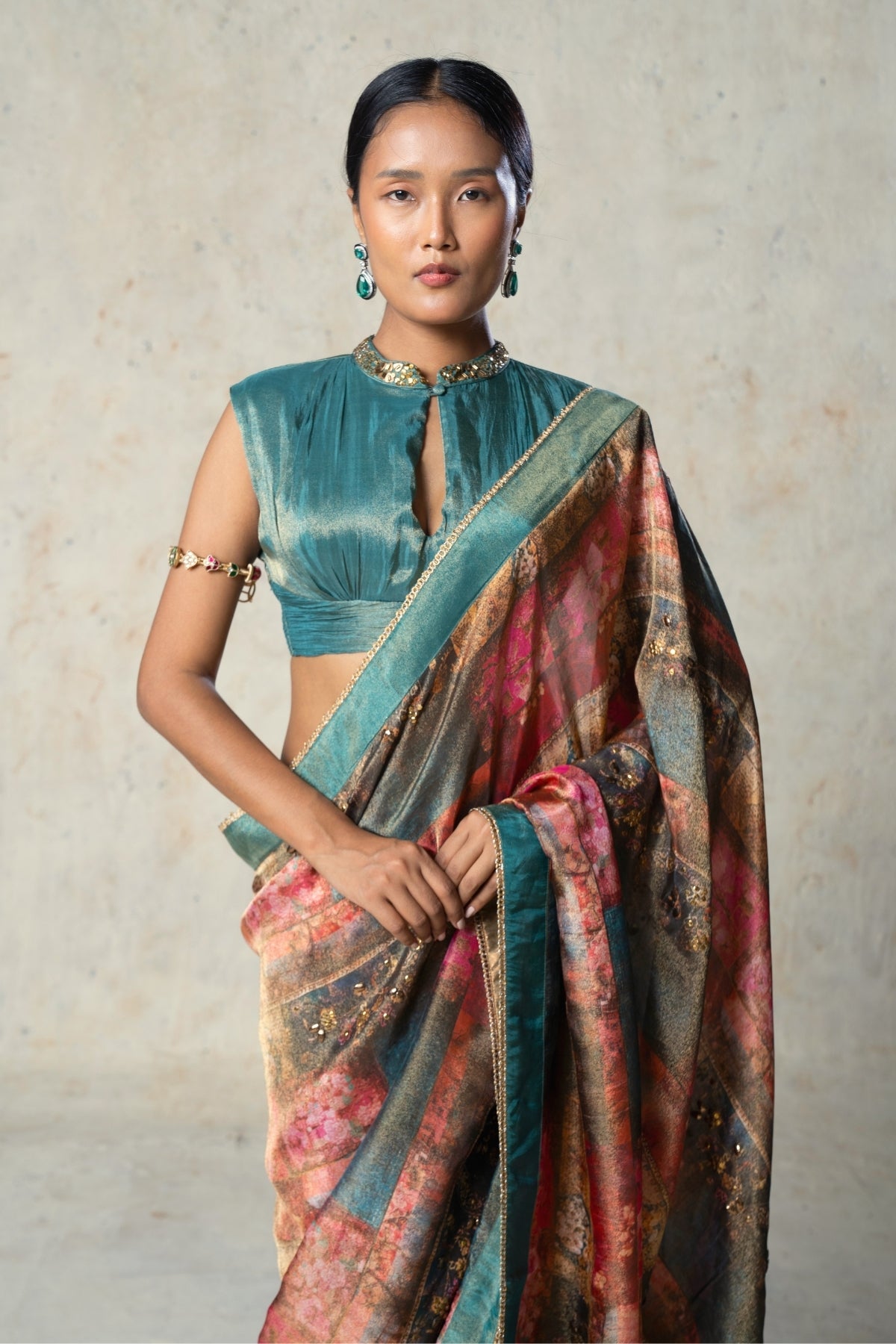Printed Tissue Yarded Saree