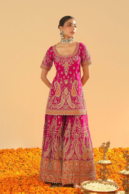 Ishwa - Hotpink Kurta with Sharara