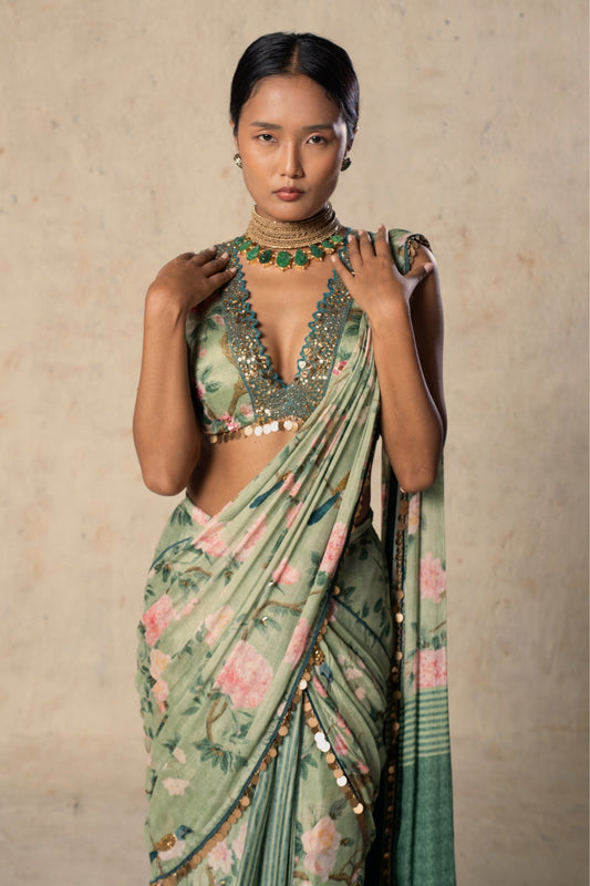 Emerald Aura Saree