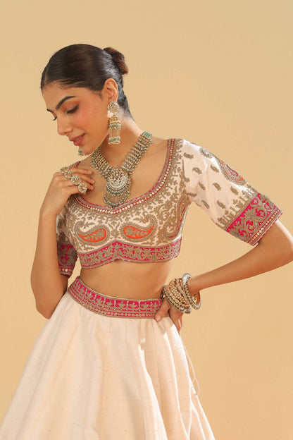 Sidra - Daisy Ivory Blouse, Lehenga and Dupatta