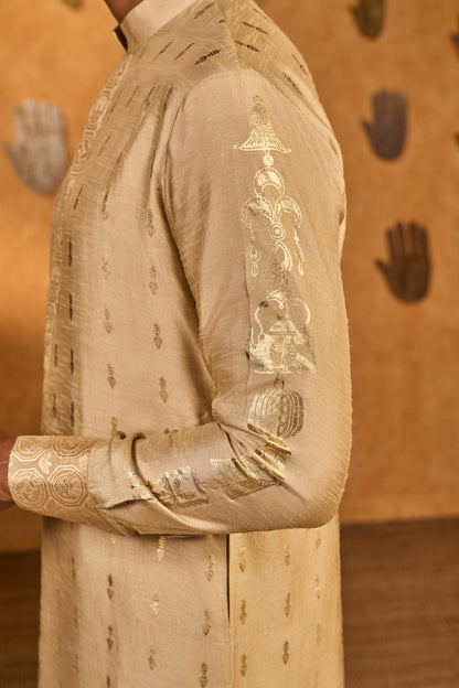 Beige Littile Pots Kurta Set