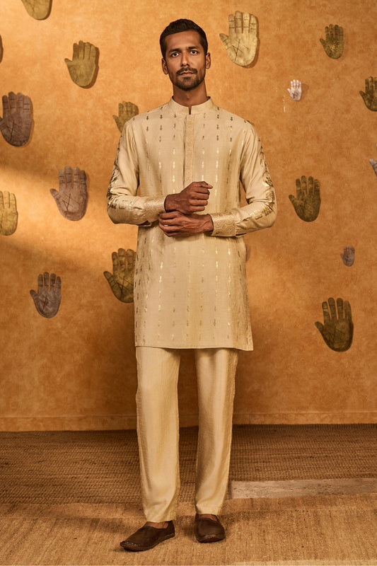 Beige Littile Pots Kurta Set
