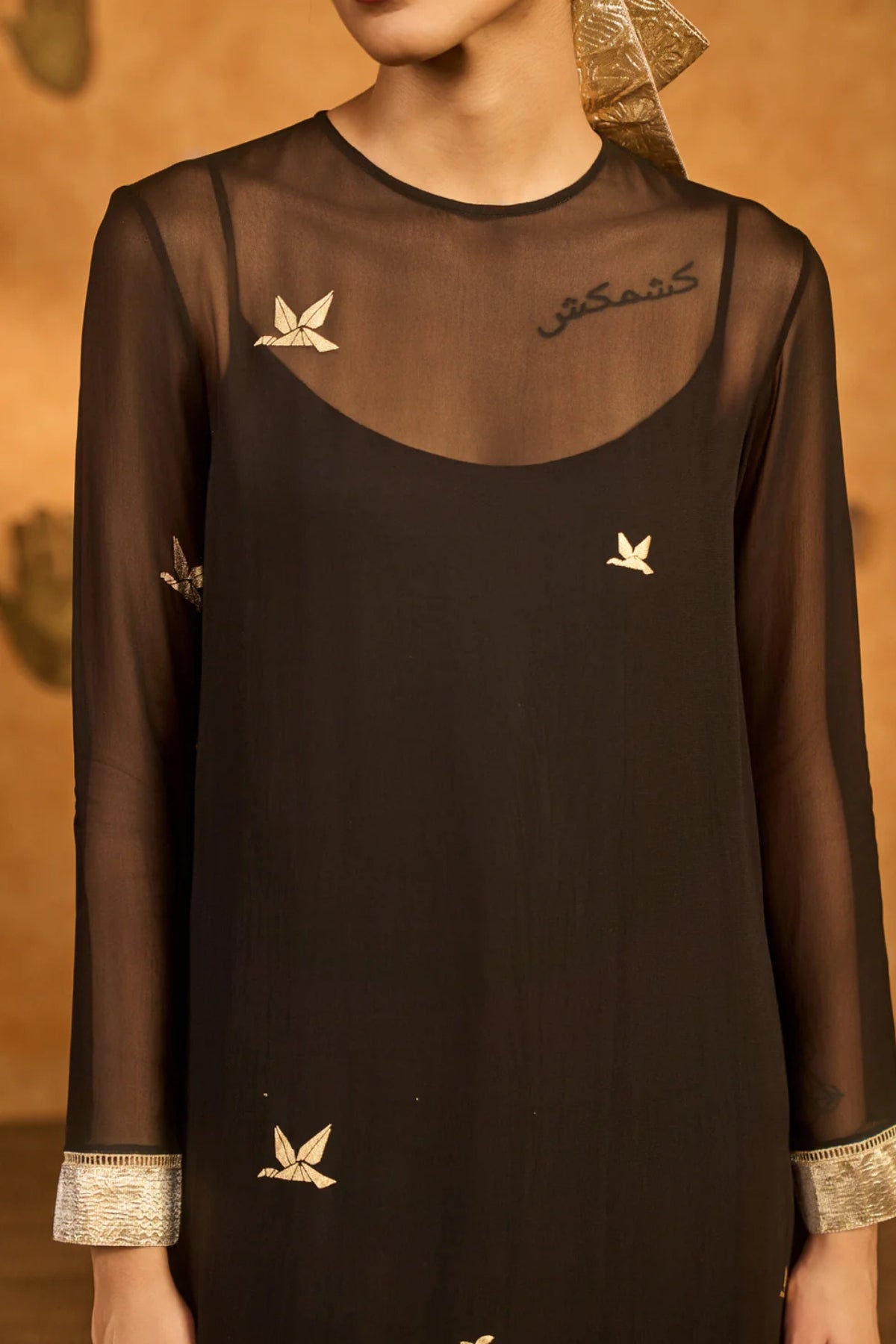 Black Stillwater Bloom Anarkali Set