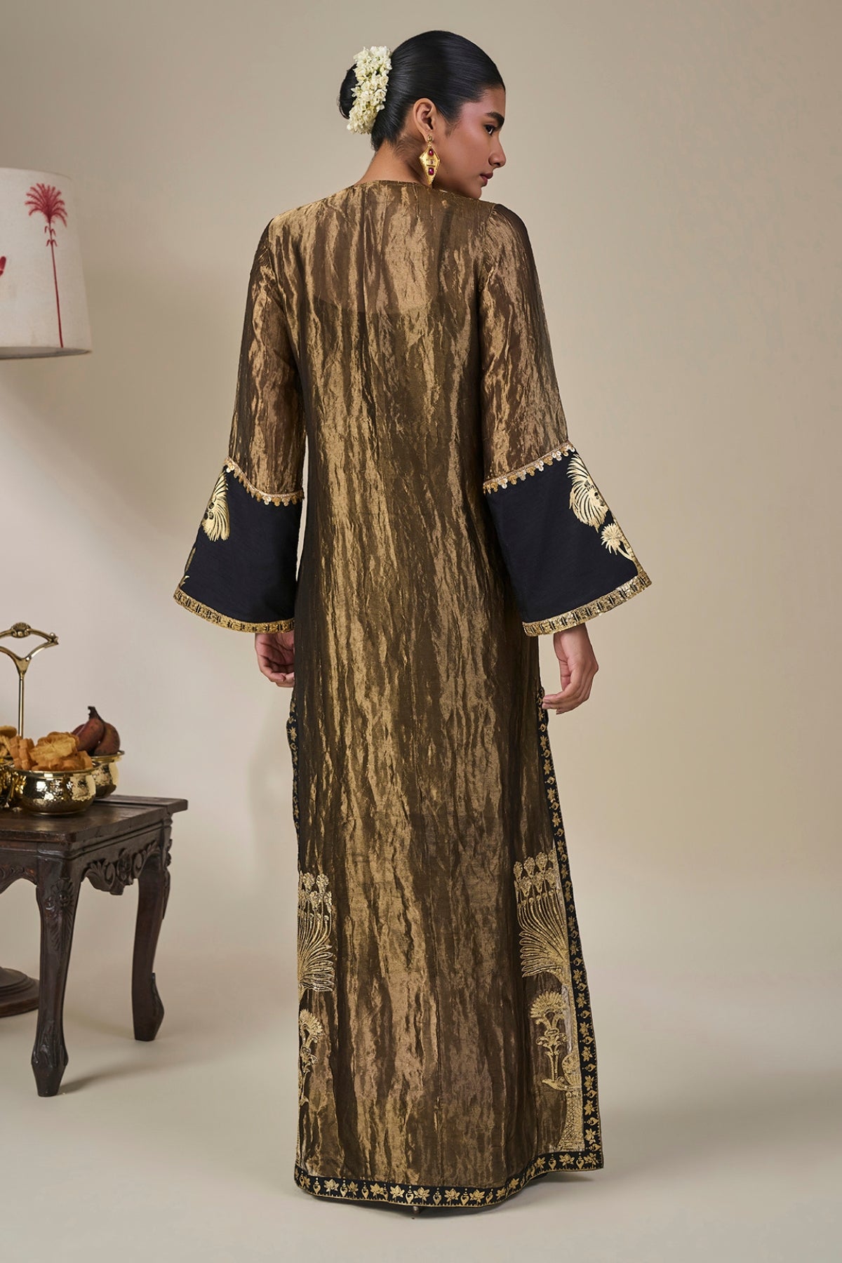 Black Palm Pillar Kaftan