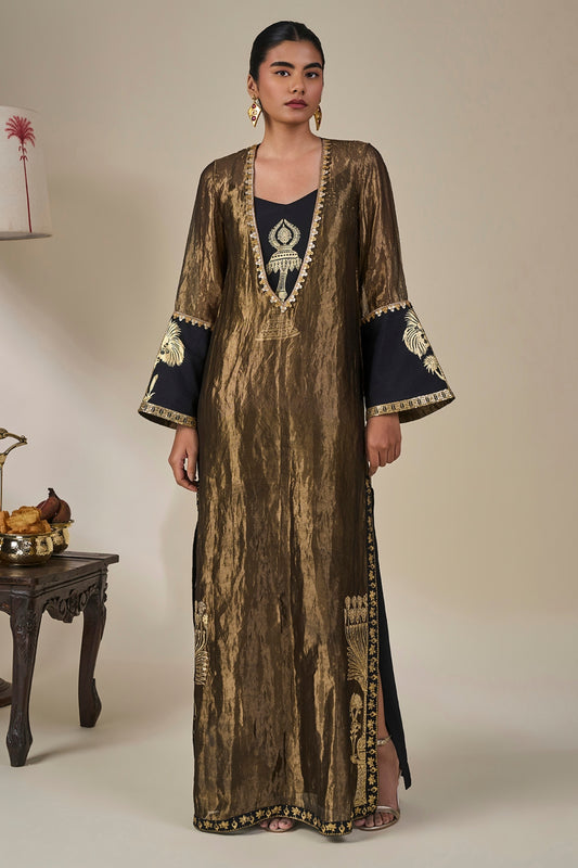 Black Palm Pillar Kaftan