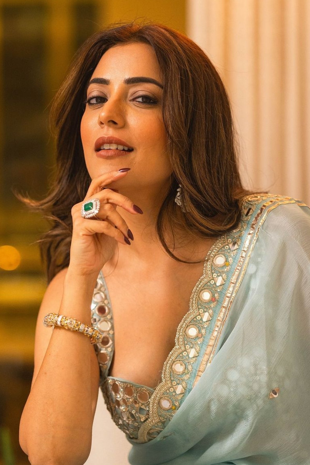 Nisha Aggarwal in Anusha Saree Set