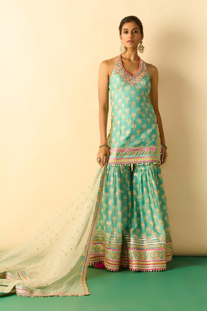 Dwisha Halter Sharara Set