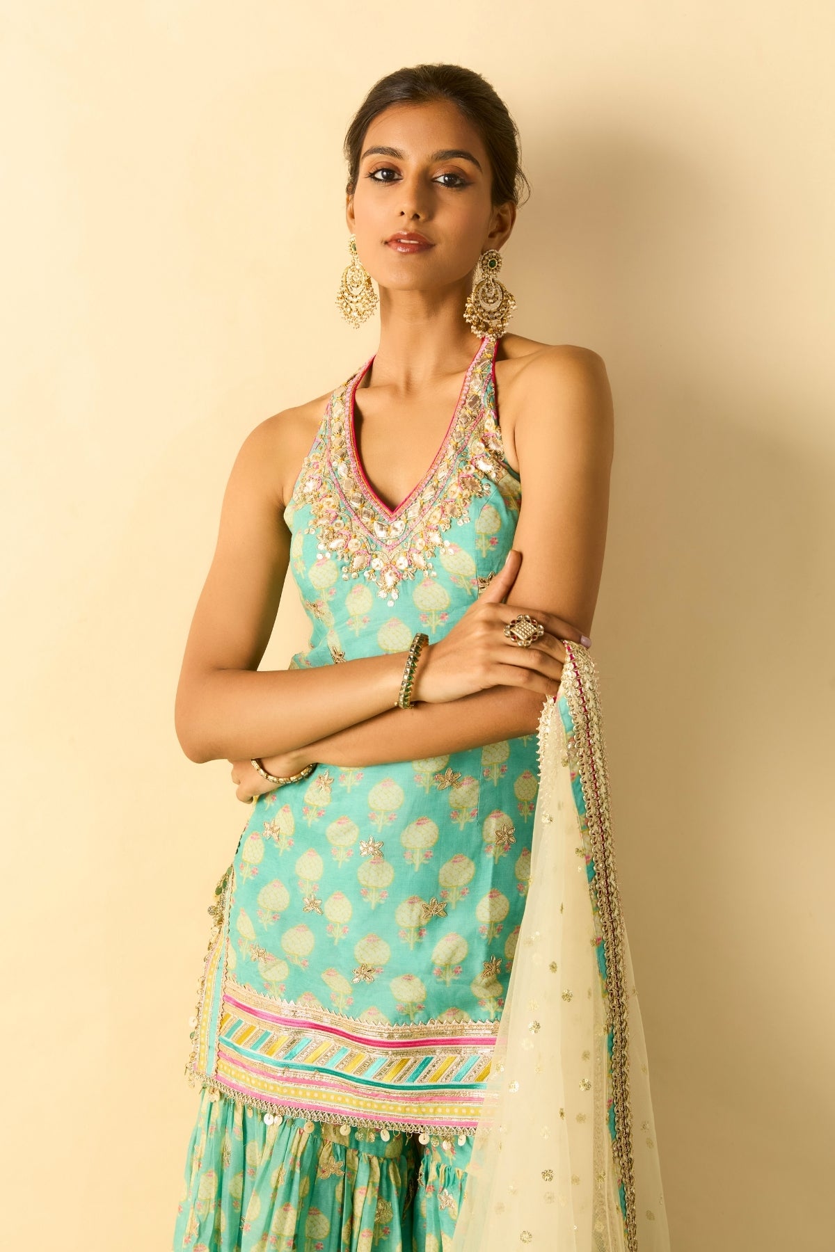 Dwisha Halter Sharara Set