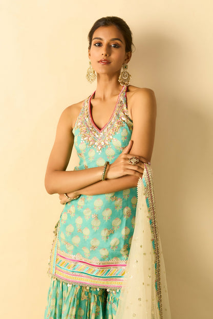 Dwisha Halter Sharara Set