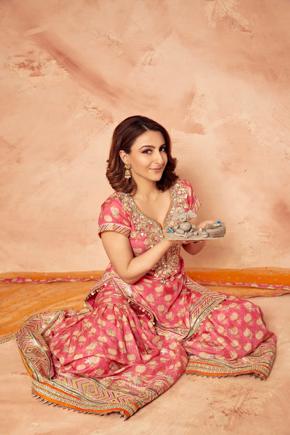 Soha Ali Khan in Sherry Sharara Set