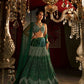 Pearl And Sequin Embroidered Emerald Green Lehenga Set