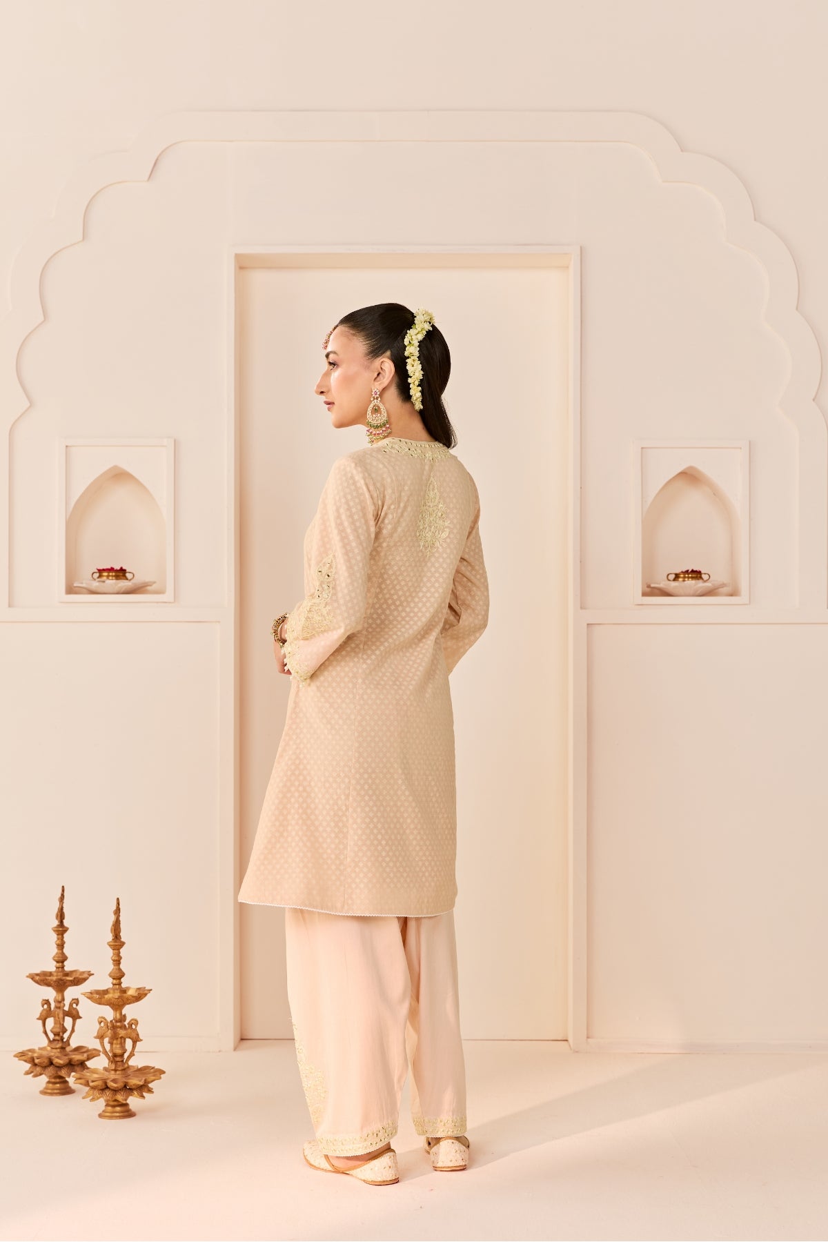 REEM - CARNATION PINK SHORT CHOGA WITH DOGRI SALWAR AND DUPATTA