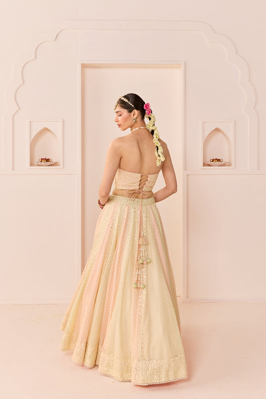 UMAIZA - CARNATION PINK  LEHENGA WITH BLOUSE AND DUPATTA
