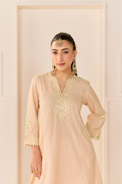 REEM - CARNATION PINK SHORT CHOGA WITH DOGRI SALWAR AND DUPATTA