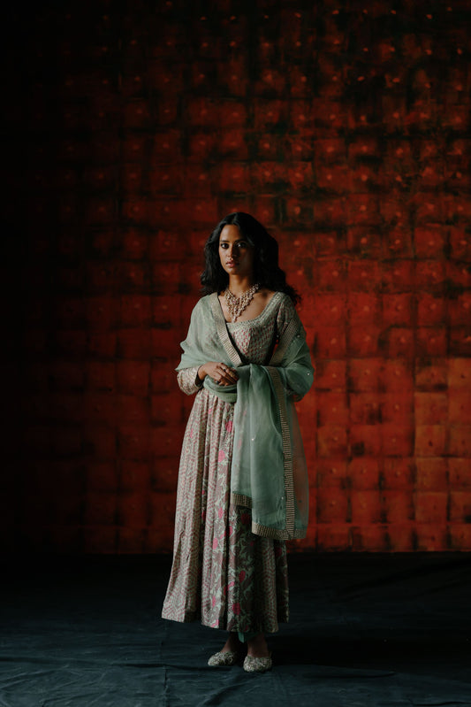 Mint anarkali set