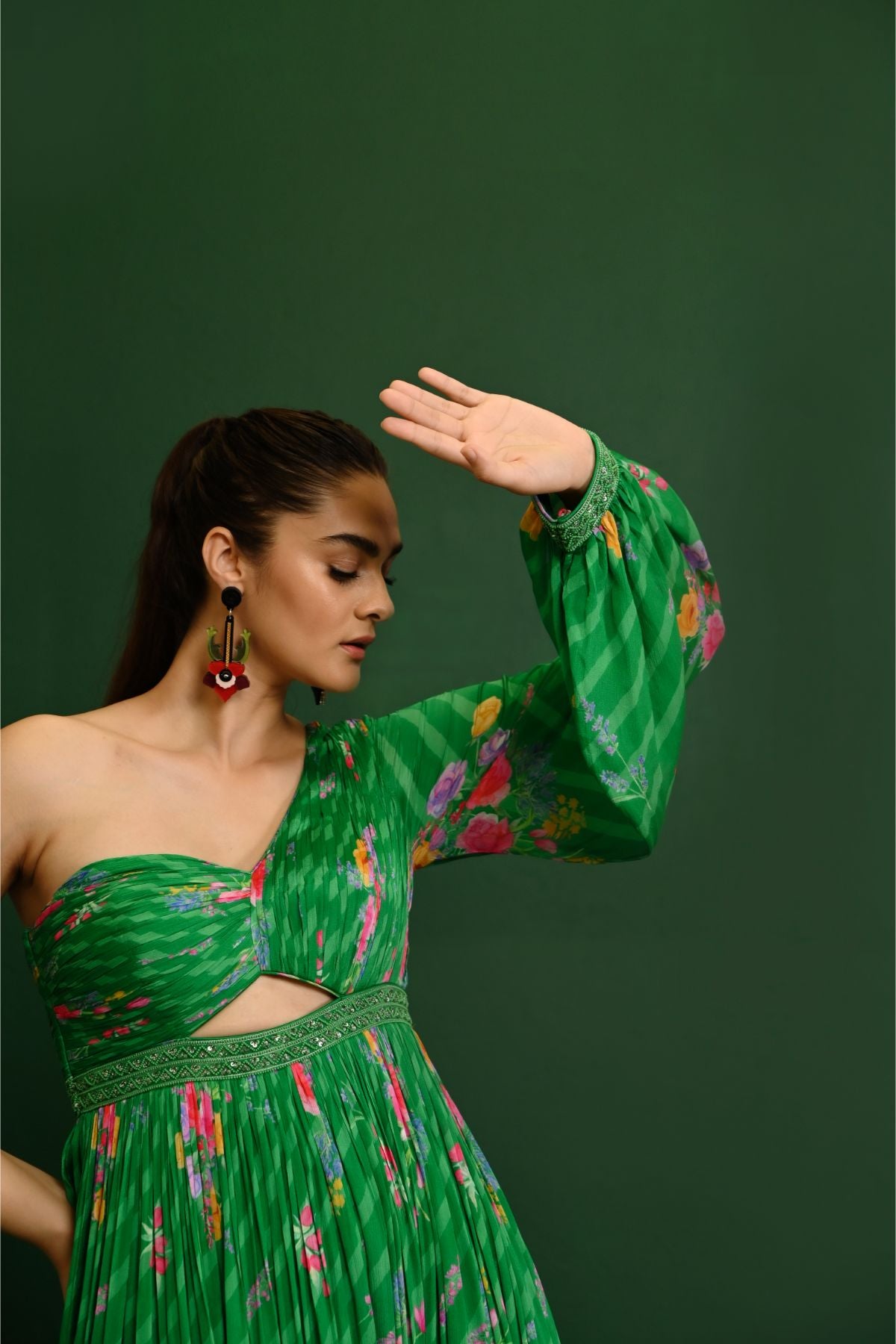 Adele Georgette One Shoulder Gown M Adele Georgette One Shoulder Gown M