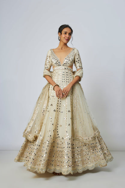 Sargun Mehta in Aasmi Anarkali Set