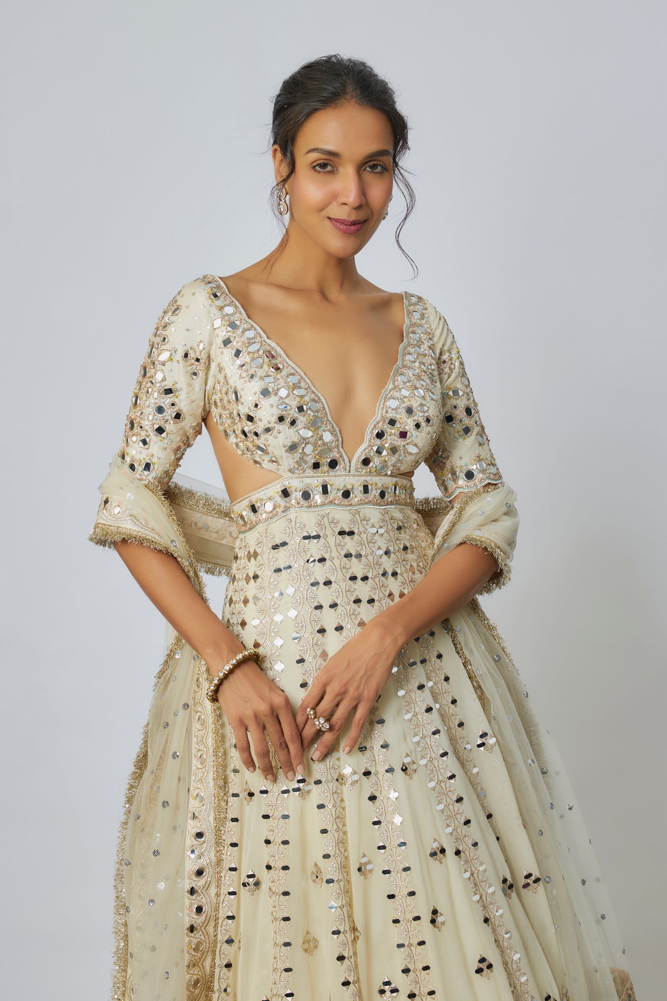 Sargun Mehta in Aasmi Anarkali Set