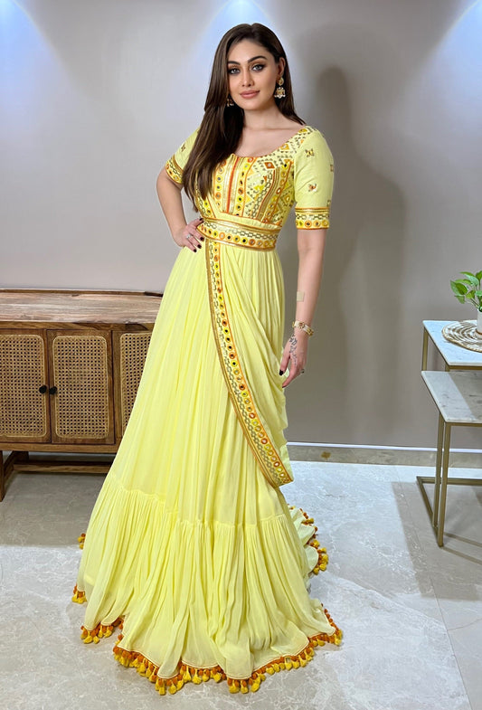 Shefali Jariwala In Saree Gown