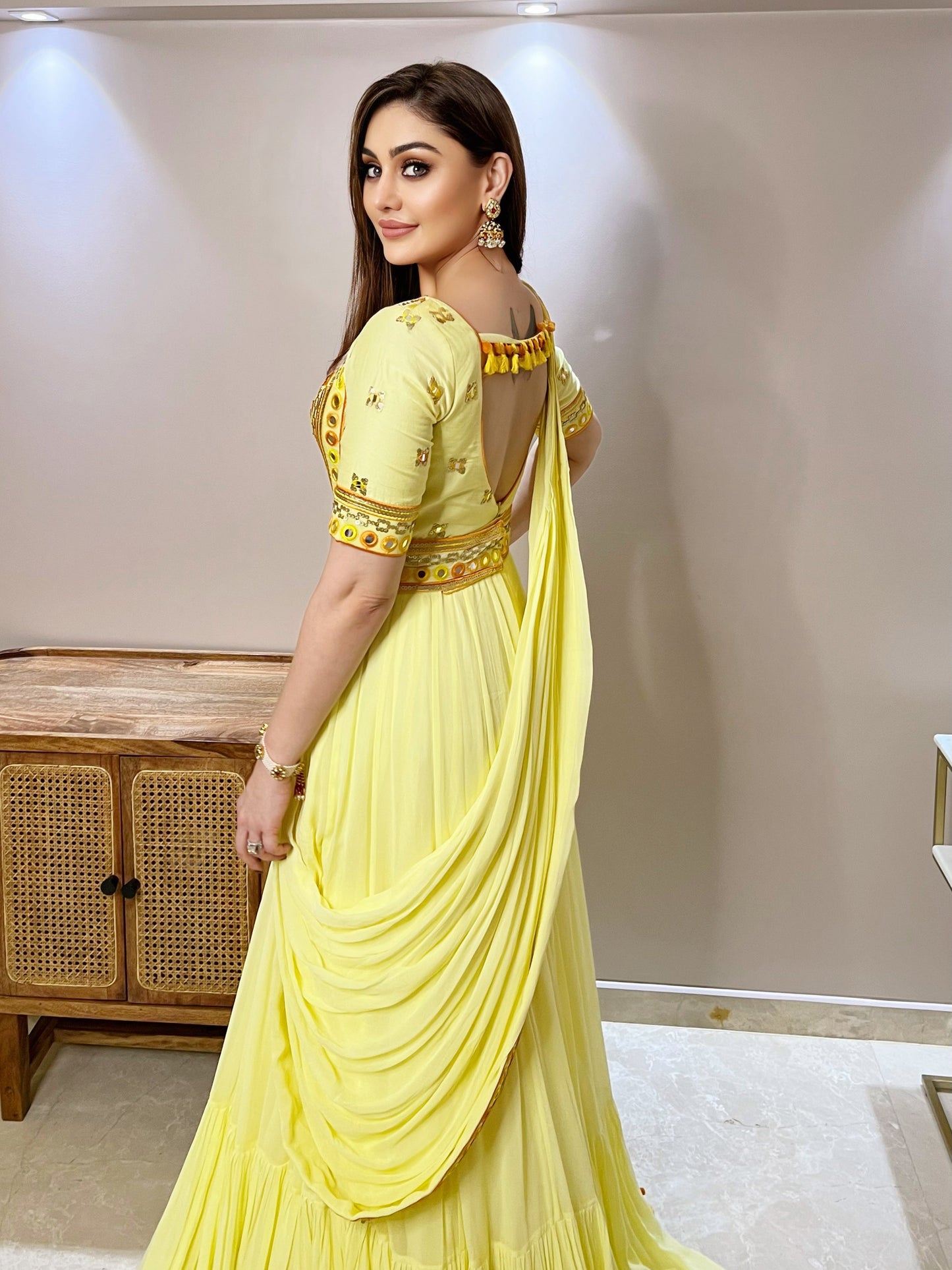 Shefali Jariwala In Saree Gown