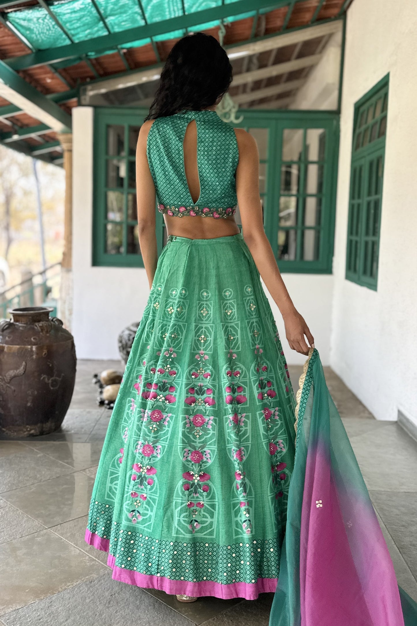 Aqua Lehenga Set