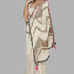 IVORY CRINKLE GOTA PALLA SARI WITH BUNCH OF BIRDS PLEATS AND BLOUSE PIECE