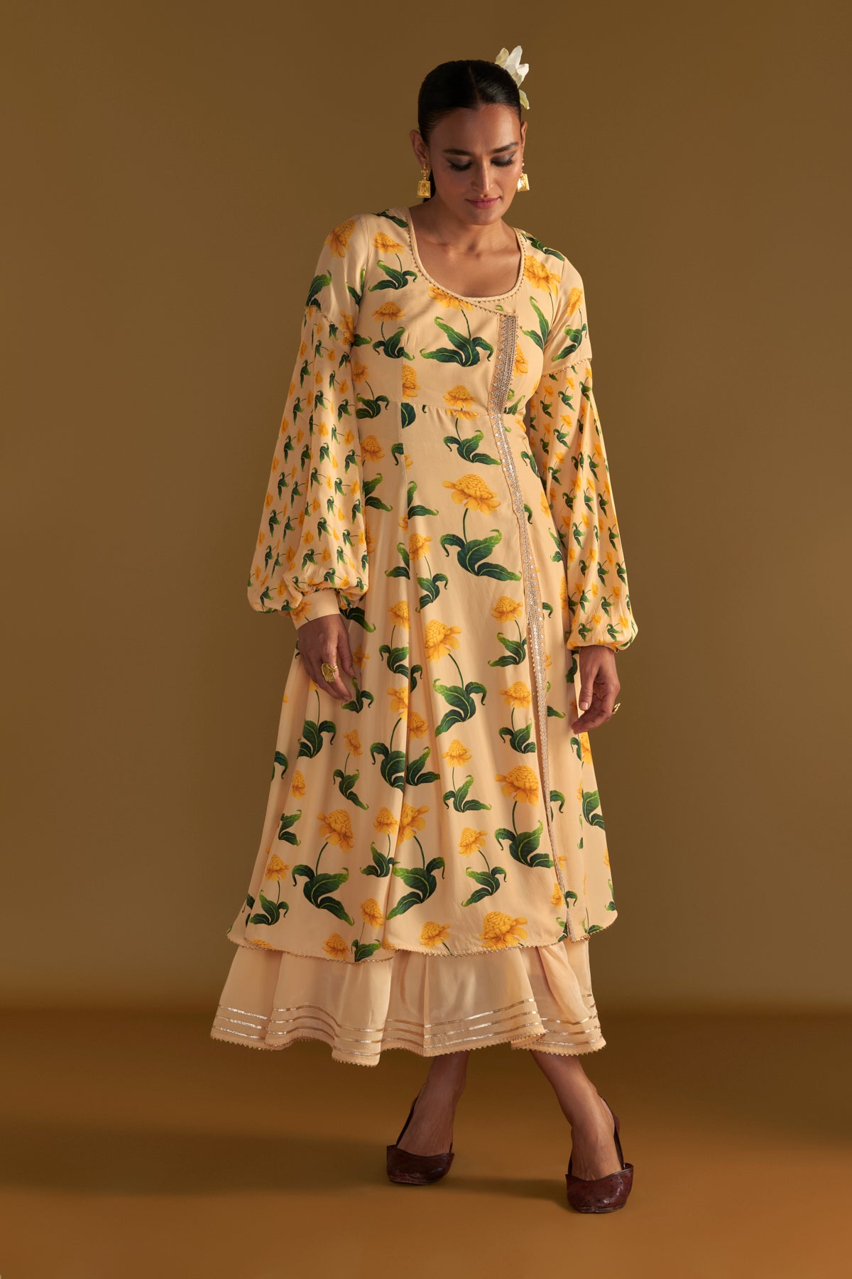 Vanilla Poppy Petal Kurta Dress