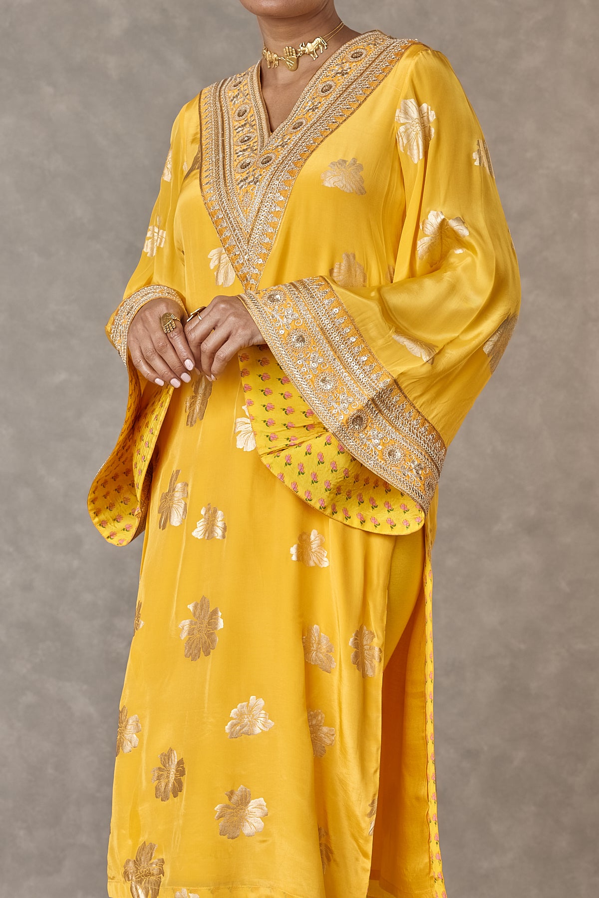 Yellow Parijat Kurta